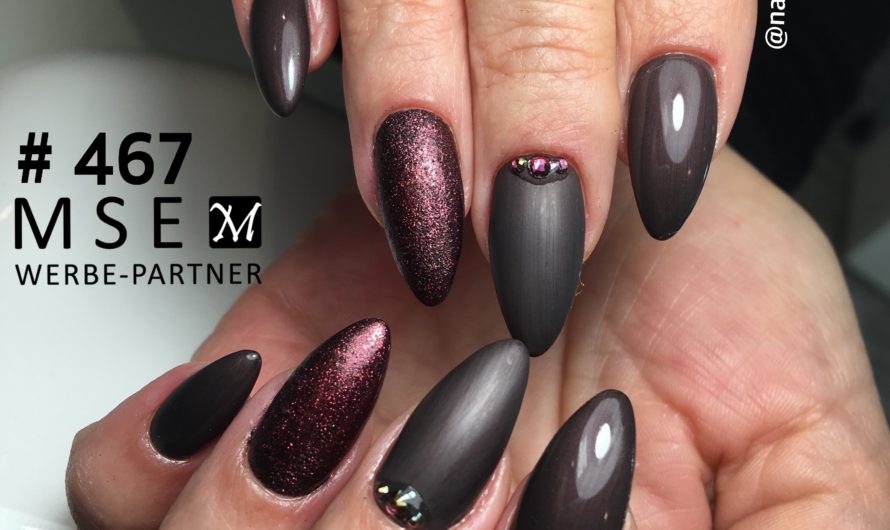 Fullcover mit einem Schwarzrot und dezentem Perlglanz MSE Farbgel 467