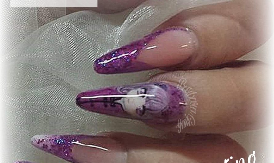 Acryl Pink Extension und Gel Painting