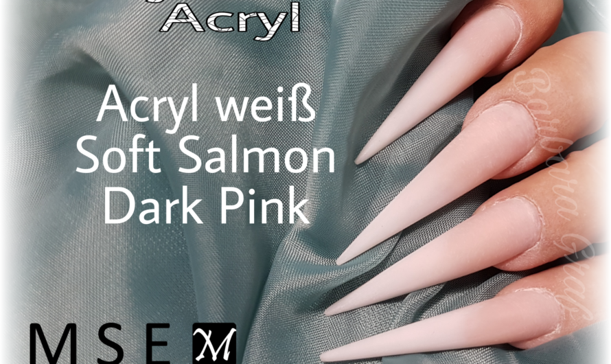 Acryl Babyboomer- Weiß/ Soft Salmon/ Dark Pink