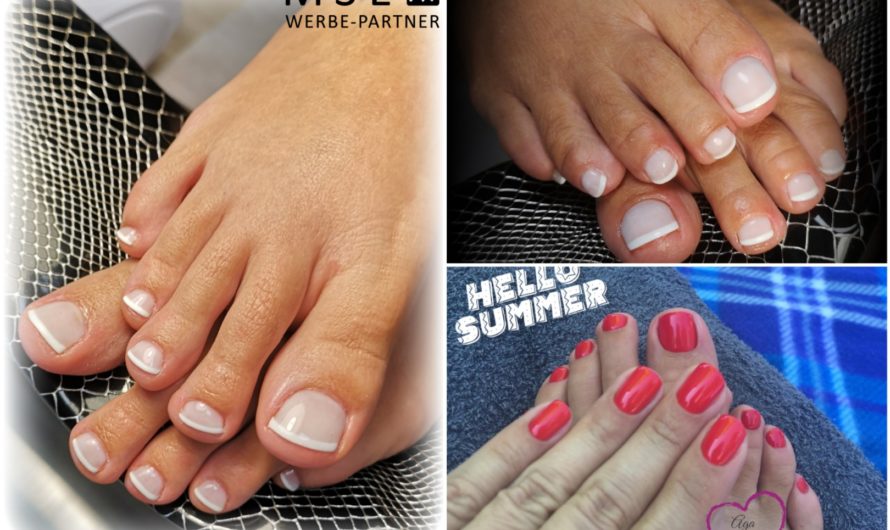 Hello Summer French Pedicure und Klassisch rot
