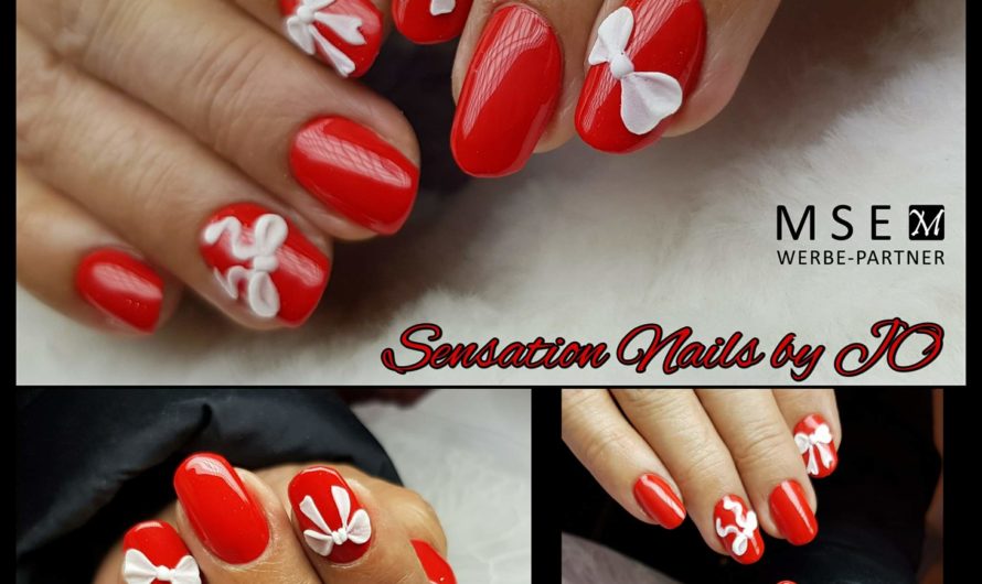 Rote Fullcover Nägel mit MSE Farbgel 365