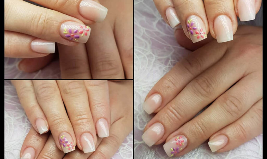 Pink Extension und Soft white powder