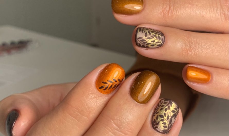 Herbst Farben-Mix mit Blattmuster