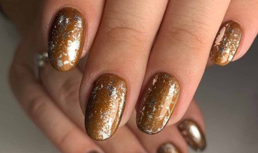 Goldiges Hellbraun mit Schimmer ✨✨✨ #715 mit Goldfolie